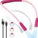 Rechargeable Book Light,3 Colors and Brightness Adjustable Reading Light,Bendable Neck Light,100hrs Long-Lasting,Perfect Reading Lamp Gift for Books in Bed, Knitting,Repairing,Working (Pink)