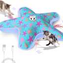 Rechargeable Interactive Cat Toys, Automatic Cat Toy for Indoor Cats, Durable Hide and Seek Cat Toy with Moving Concealed Feathers, Touch Activated Kitten Toys Cat Exercise Toys, Blue Purple Cover