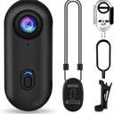 i3 4K Thumb Action Camera,Tiny Size, Mount Anywhere,Small Body Camera with Spring Clip,Portable Vlogging,Hands-Free POV Recording,Helmet Cam for Cycling,Motorcycle (with 128G-Card, Black)