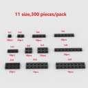 300PCS Black Bulk Plates, Compatible with LEGO, Small Base Plate Accessories, Architecture Building Blocks, Age 6+