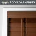 Eclipse 2in. Faux Wood Blinds, 20.5"W x 48"L in Dark Oak - Cordless Window Blinds, Certified Safe for Children & Pets, Light Filtering, Wand Tilt and Smooth Easy Operation, Window Shades for Home