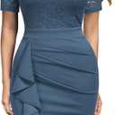 Womens Cocktail Dresses for Wedding Guest Evening Party Church Dress (XX-Large, Silver Grey Blue-new Fabric)