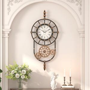 Large Industrial Steampunk Decor Vintage Wall Clock, 23" H x14" W
