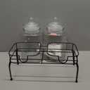 Estilo Glass Drink Dispenser for Parties - Set of 2-1 Gallon Halloween Drink Dispenser with Stand, Glass Water Dispenser Countertop for Weddings, Sun Tea Jar, Lemonade & Laundry Detergent Dispenser