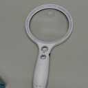 Large Magnifying Glass with Lights,10X 25X 45X 60X Handheld Lighted Magnifier, 5in Page Magnifier LED Lights, Magnifying Glass for Reading Small Prints & Low Vision Seniors with Aging Eyes, White