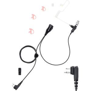 Commountain CLS1410 CLS1110 Earpiece with PTT/Mic for Motorola Walkie Talkies Radios DTR550 DTR700 RDU4100 RDU4160D RMU2040 RMU2080D RMU2080 DLR1020, CLS 1410 CLS 1110, Acoustic Tube Headset, 2 Pin