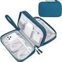 FYY Electronic Organizer, Large Travel Cable Organizer Bag Pouch Electronic Accessories Carry Case Portable Waterproof Double Layers All-in-One Storage Bag for Cable, Cord, Charger, Phone, Dark Green