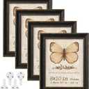 Black 8x10 Picture Frame Set of 4, Rustic Distressed Photo Frames with Mat for 5x7 or 4x6, Vintage 8 x 10 Farmhouse Frame with Tempered Glass , Wall Hanging or Tabletop Display, Home Decor, 4 Pack