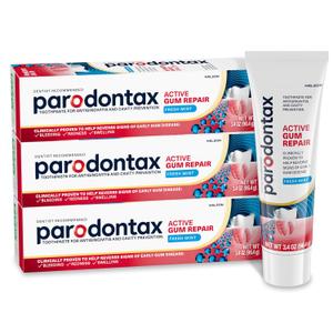 Parodontax Active Gum Repair Toothpaste, Toothpaste To Help Reverse Signs Of Early Disease For Health, Fresh Mint Flavored - 3.4 Oz x 3 Parodontax Active Gum Repair Toothpaste, Toothpaste To Help Reverse Signs Of Early Disease For Health, Fresh Mint Flavored - 3.4 Oz x 3