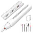 Electric Nail Drill, TOUCHBeauty Portable Electric Nail File Professional, Cordless Electric Nail File for Acrylic Gel Nails, Manicure Pedicure Tool with Nail Drill Bits Sanding for Home Salon (White+box)