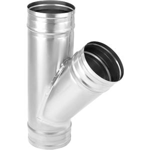 QWORK 4" Duct Splitter, 45 Degree 4 Inch Branch Metal Duct Connector 3 Way Hose Adapter/Splitter (1 Pack)