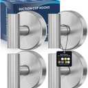 Suction Cup Hooks for Shower,Heavy Duty Shower Towel Suction Hooks,No Drill Wall Mounted Towel Hooks for Bathrooms Wall,Kitchen,Glass,Mirror,Tile to Hang Towels,Robes,Coat-Silver(4 Pack)