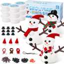 9 Pack Build a Snowman Kit Snowman Crafts for Kids,Modeling Clay Snowman DIY Kit, Christmas Stocking Stuffers for Kids,Christmas Crafts Xmas Gift
