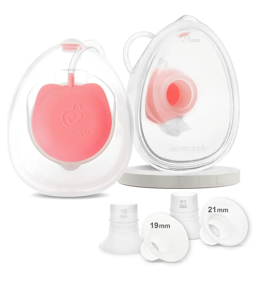 Nenesupply Handsfree Wearable Breastmilk Collection Cara Cups Caracups Compatible with Spectra S1 S2 9 Plus Breast Pumps 24mm Silicone Flanges Replacement for Spectra Pump Parts 19 21mm Inserts. 