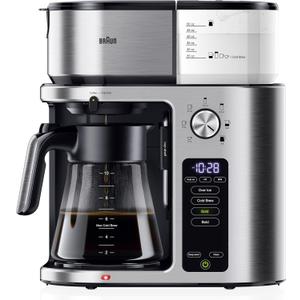 Braun MultiServe Plus 10-Cup Drip Coffee Maker - Hot & Cold Multi-Serve Brewer with Programmable Timer and Auto Start, Over Ice Function, Stainless Steel & Pod-Free Design, KF9270SI