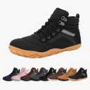 Womens Mens Winter Barefoot Boots Warm Minimalist Wide Toe Box Snow Boots Zero Drop Sole Outdoor Water Resistant Ankle Booties 45