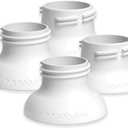 4 x Nanobebe Breast Pump Adapters, Compatible with Ameda and Medela Breast Pumps, Baby Bottle Thread Changer, Baby Bottle Converter - 4-Pack