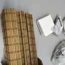 LazBlinds Cordless Bamboo Roman Shades, Privacy Blinds for Interior Windows, Room Darkening Roll Up Bamboo Blinds for Home & Patio, 39" W x 64" H, Highfield Teak