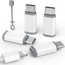 4 Pack Lightning to USB C Adapter for iPhone 15/16/17 Pro Max/Plus,Samsung S24/S25,Google Pixel, Nintendo Switch, USB Type C to Lightning Cable Connector for iPhone 16/15 Charger, Not for Headphone