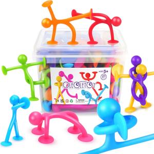 OleOletOy Suction Fidget Toys for Kids: 21 Pack Stretchy Suction Cup Bath Toys - Fidget Toys Bulk Prizes for Kids Autism School Classroom Calming - Gifts for Party Favors Easter Basket Stuffers
