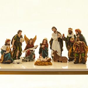 KI Store Christmas Nativity Set 11pcs Nativity Figurines 8-Inch Set Resin Status for Holiday Decoration Display (Large)
