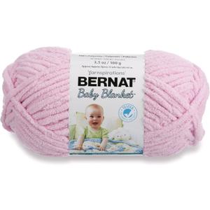 Bernat Baby Blanket Yarn, 3.5 oz, Gauge 6 Super Bulky, Baby Pink - Pack of 2