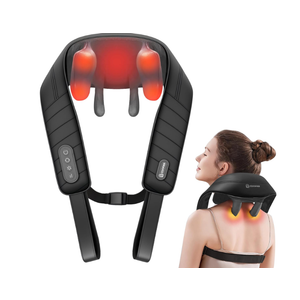 Cordless Neck Massager with Heat, 4D Kneading Shiatsu Neck and Shoulder Massager