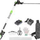 Pole Hedge Trimmer Cordless 20V with Battery Powered 20-Inch Electric Hedge Trimmers 10-FT Reach with Extension Pole Multiple Angles for Shrubs Pruning Bush Trimmer