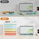 2 Pack 6 Tier Paper Organizer, Metal Mesh Desk File Folder, Letter Tray Organizer, Paper Sorter Desk Organizers for Office, Home or School File Folder Holder - White