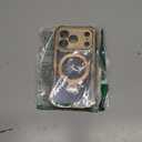 [360 Rotatable CD Stand & Built-in Privacy Screen Magnetic Case for iPhone 17 Pro [Compatible with MagSafe & Full Signal] Mil-Grade Shockproof Full Body Anti-Spy Cover for 17 Pro-Gold