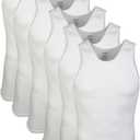 Gildan Men's A-Shirts Tanks Multipack (White (6-pack))