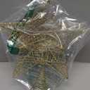 Christmas Tree Topper, 10" Glittering Xmas Star Treetop for Holiday Indoor Ornament Christmas Tree Decoration(Gold)