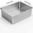 Kirecoo Stainless Steel Cat Litter Box - Metal High Sided Cat Pan, Large Stainless Steel Box, Indoor Litter Tray, Non Stick, No Smell, Easy to Clean, Pet Toilet Supplies for Kitten, Kitty, Rabbit