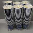 Lamosi Coffee Cups 12 oz  120 Pack, 12 oz Disposable Paper Coffee Cups Insulated, Corrugated Kraft Ripple Wall Cup for Hot Beverage or Cold Drinks (Navy)