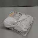 White Linen Door Curtains 40 Inch Length for Front French Door Semi Sheer Rod Pocket Sidelight Drapes Short Light Filtering Privacy Farmhouse 2 Panels W25xL40