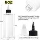 22Pack 8oz Plastic Squeezing Bottles, Clear Oil Dispenser Dropper Bottle Applicator with Twist Top Cap and Leak-Proof Inner Gasket for Crafts, Art, Glue, Paint and More (8 OZ)