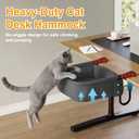 Cat Desk Bed for Large Cats 50 lbs Heavy Duty Cat Bed for Desk Attachment with Paw Design Extra-Sturdy Dog Chair Dual-Sided Mat Waterproof Easy Assembly for Gaming Desk Kitchen Island Gray