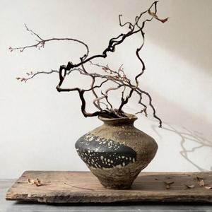 Rusty Vase,Rustic Ceramic Vase,Farmhouse Antique Pottery Vases,Wabi Sabi Decorative Vases for Living Room Decor,Centerpieces,Bedroom, Bathroom (Short)