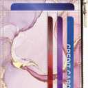 small wallet women, RFID thin wallet for women, thin ladies credit card holder (Pink Marble 1)