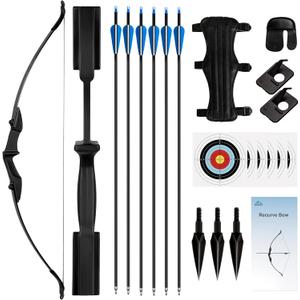 Recurve Bow and Arrow SetTakedown Recurve Bows Archery for Adults Left and Right Hands 40lbs Archery Set