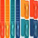 Jinei 50 Sets Reusable Travel Utensils Set with Case Wheat Straw Cutlery Portable Spoon Knife Forks Lunch Box Accessories Friendly Tableware for Kids Adults Camping Utensils(Elegant)