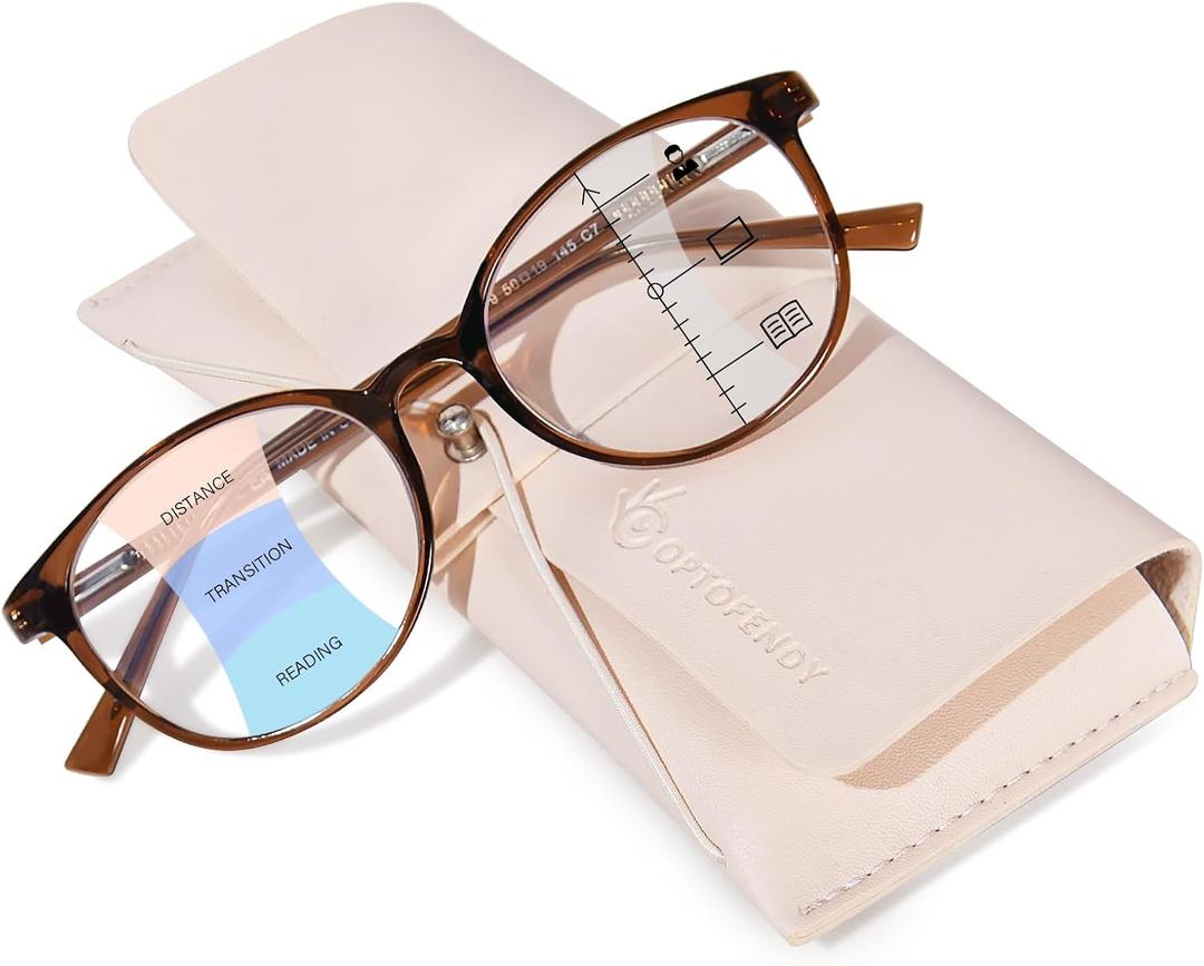 Progressive Multifocal Reading Glasses for Women Men, TR90 Fashion Blue Light Computer Readers