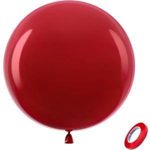 Bezente Burgundy Giant Balloons 36 Inch - 8 Pack Jumbo Dark Ruby Balloons Large Round Retro Wine Red Maroon Latex Balloons forThanksgiving New Years Casino Themed Cherry Party Decorations (07-red-g42)