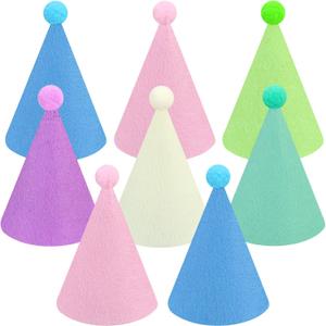 12 Pack Birthday Party Hats Adult Felt Cone Hats Adult For Birthday, Anniversary, Bridal Shower (Already Assembly)