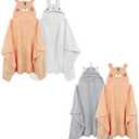 FUBANRAY 4-Pack Hooded Toddler Bath Towels for Boys Girls 0-5 Years, Absorbent Baby Bath Towel Set Thick 50'' x 32'', Soft Hooded Bath Towels for Babie, Toddler, Infant