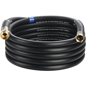 5/8 IN. 25FT. Heavy Duty Rubber Garden Hose, High Flow 5/8" I.D. Brass Fitting No Memory Durable Heavy Duty Water Hose for Watering, Irrigation, Water Transfer Pump