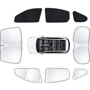 8pcs Car Window Shades for Hyundai Santa Fe 2013-2018 Accessories,Windshield Side Rear Full Sunshade,Sun Visor UV Blocking, Privacy Protection and Blackout for Camping Outdoor