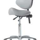 Adjustable Hydraulic Roller Saddle - Heavy Duty (450 lbs) - Beauty Salon, Massage, Clinic and Office - Grey