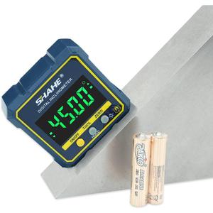 SHAHE Digital Angle Gauge Magnetic Protractor Inclinometer Level Angle Finder Angle Cube Level Box with Magnetic Base and Backlight
