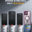 Miracase for iPhone 16 Pro Max Case 6.9'', [Bubble Free] Full-Body Bumper Phone case with Built-in Full Glass Screen &Lens Protector,Compatible with MagSafe,Drop Proof 16 Pro Max Cover,Plum | 6.9'', Bubble Free, Full-Body Bumper, Lens Protector